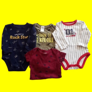 4 Onesies Baby Boy 6-9 months